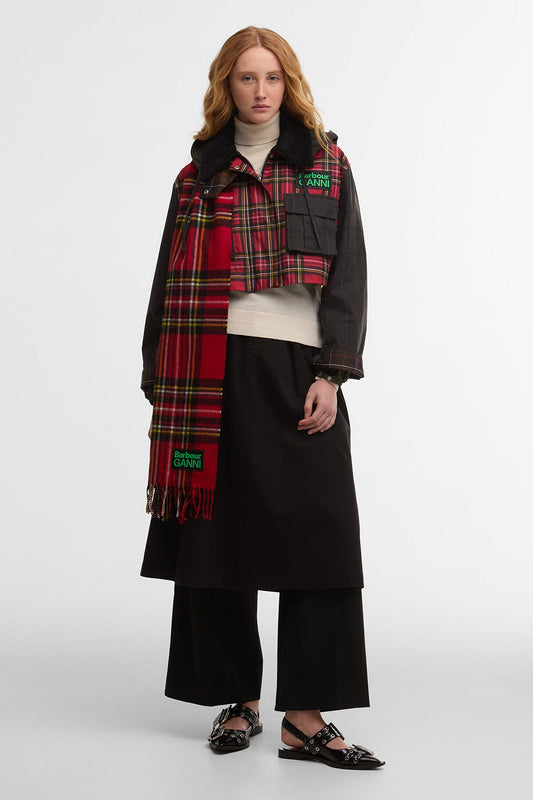 Tartan-Peplum-Wachsjacke