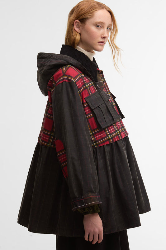 Tartan-Peplum-Wachsjacke