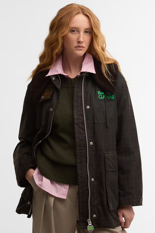 Tartan-Dufflecoat aus Wachsbaumwolle