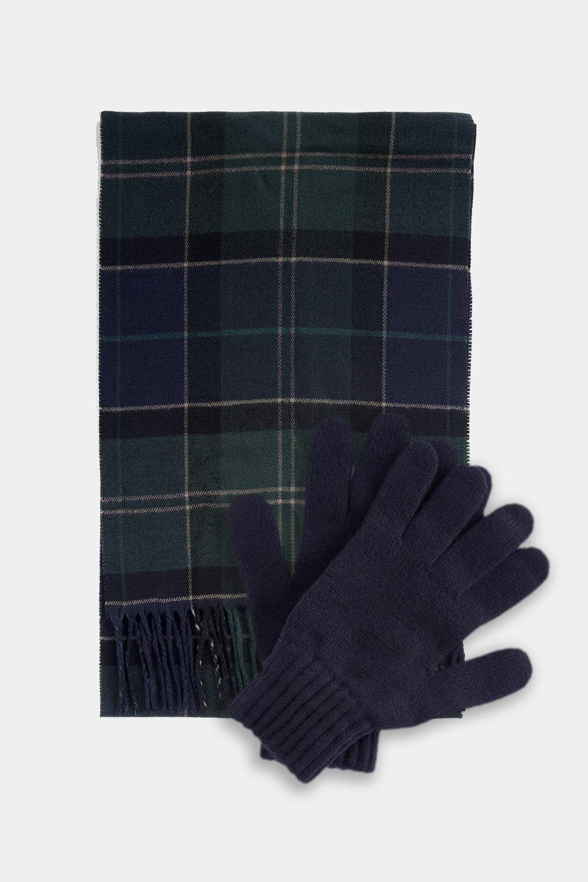 Geschenkset Schal & Handschuhe mit Tartanmuster