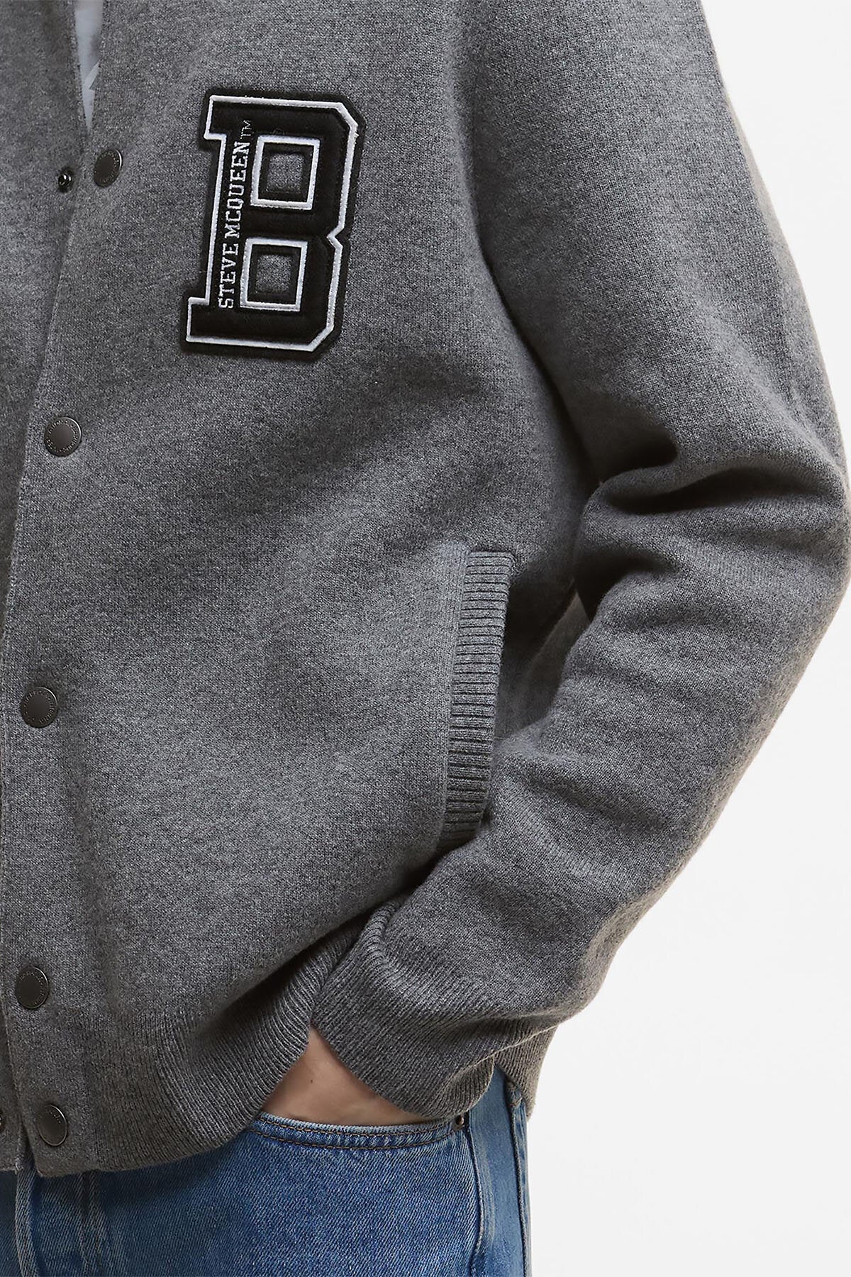 Letterman Knitted Bomber Jacket
