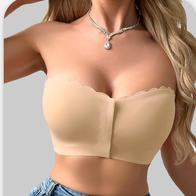 🔥Kaufe 1, erhalte 2 gratis❤️Nahtloser trägerloser Bandeau-BH mit Frontverschluss